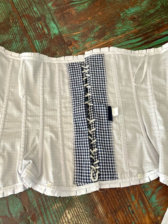 Fredericks of Hollywood Vintage Black & White Gingham Corset Large - Picture 4 of 6